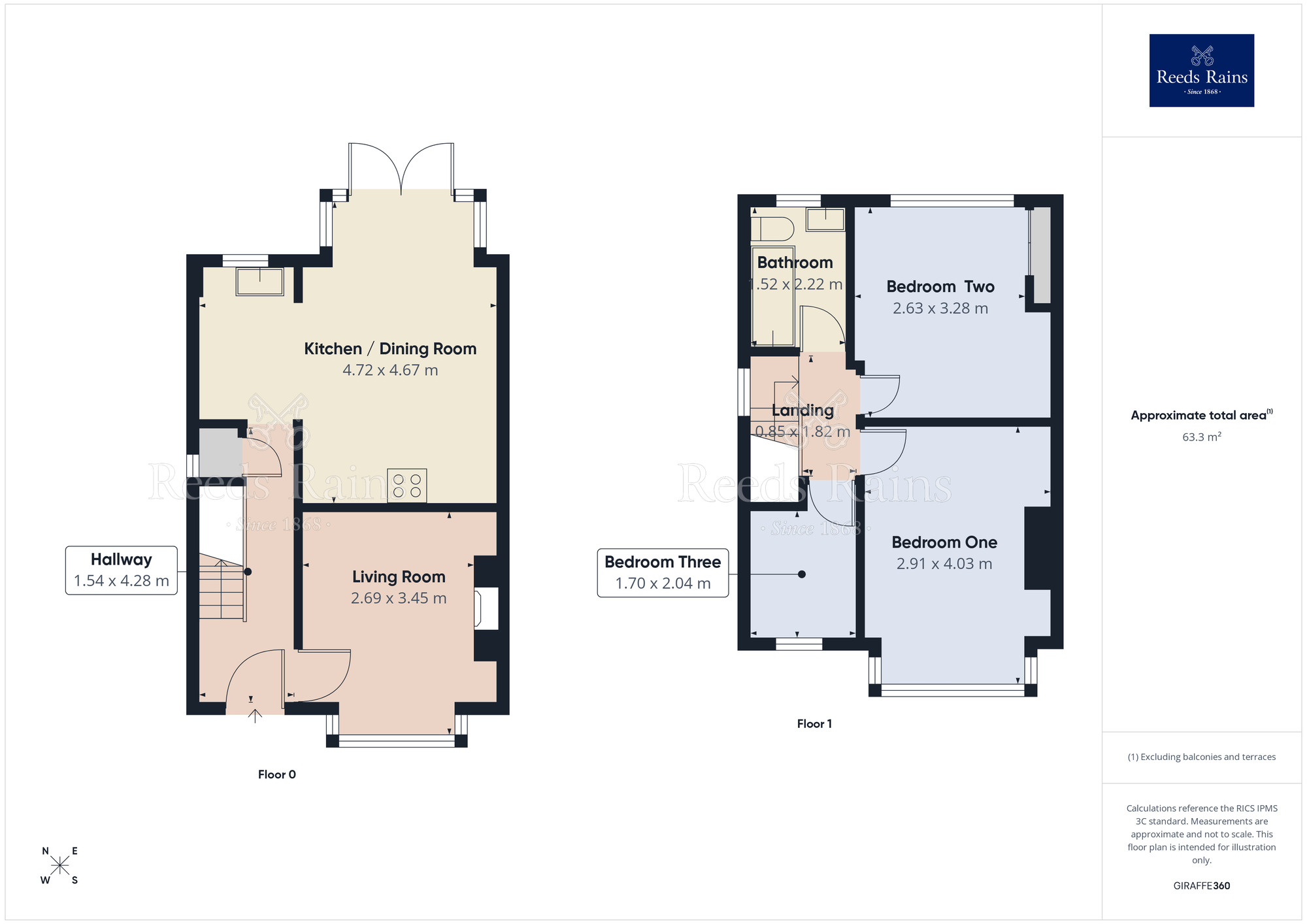 Floorplan of 3 bedroom Semi Detached House for sale, Ripley Avenue, Great Moor, Cheshire, SK2