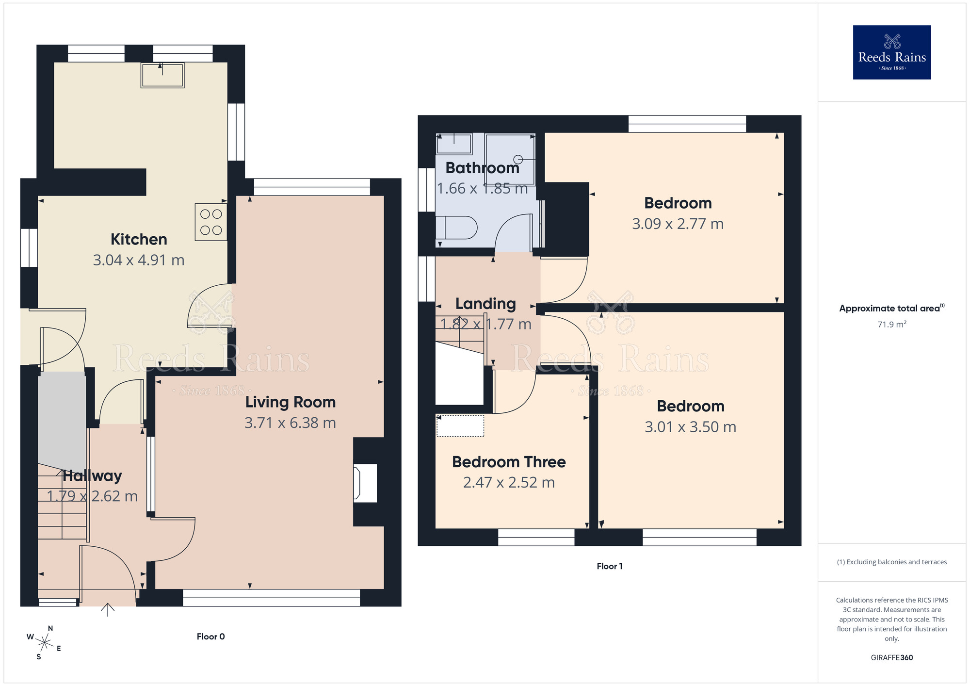 Floorplan of 3 bedroom Semi Detached House for sale, Oakland Avenue, Offerton, Cheshire, SK2