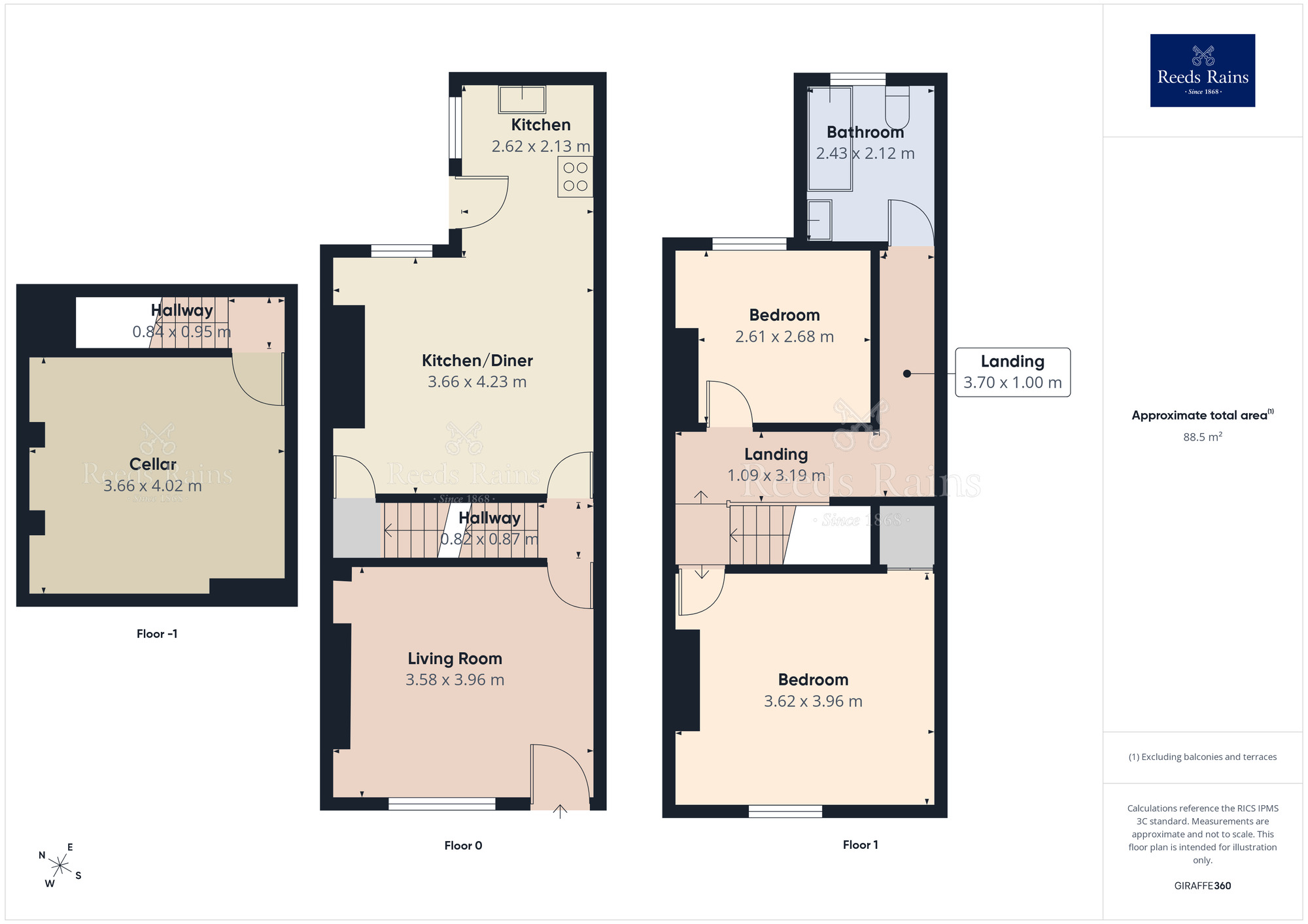 Floorplan of 2 bedroom End Terrace House for sale, Bateson Street, Stockport, Cheshire, SK1