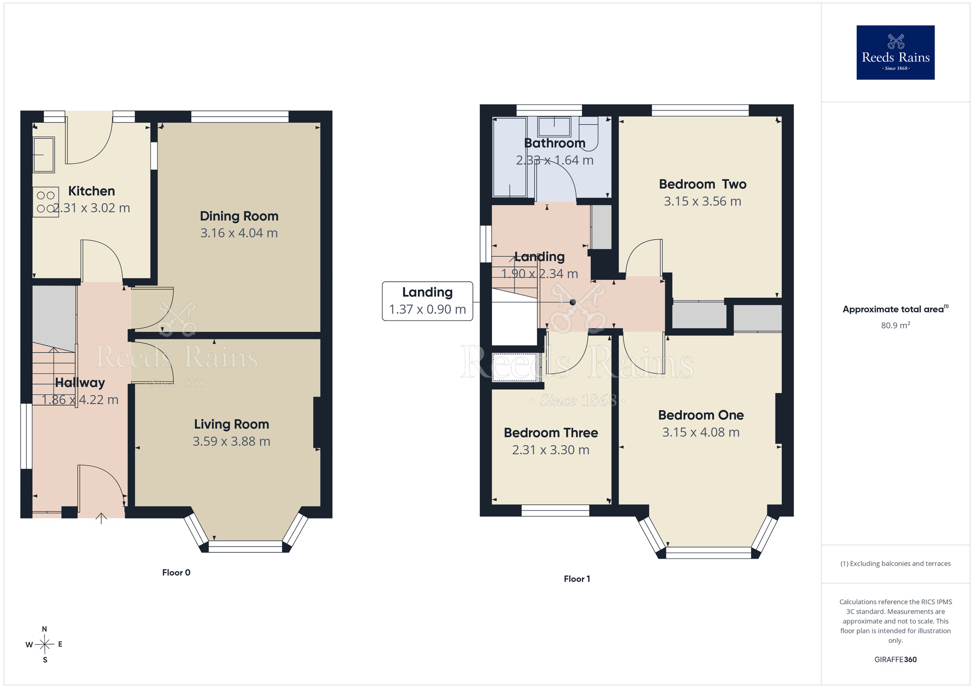 Floorplan of 3 bedroom Semi Detached House for sale, Knypersley Avenue, Offerton, Cheshire, SK2