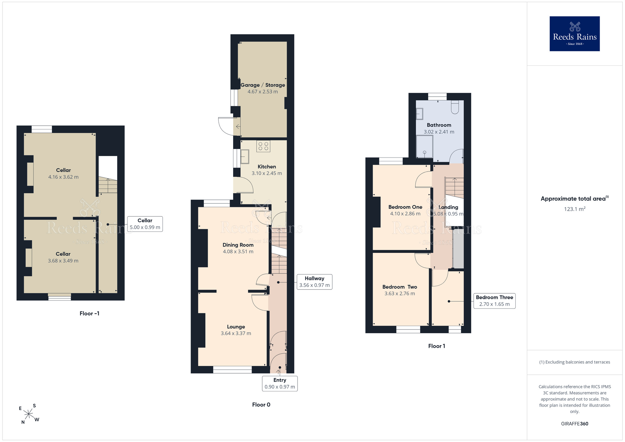 Floorplan of 3 bedroom Mid Terrace House for sale, Colonial Road, Heaviley, Cheshire, SK2