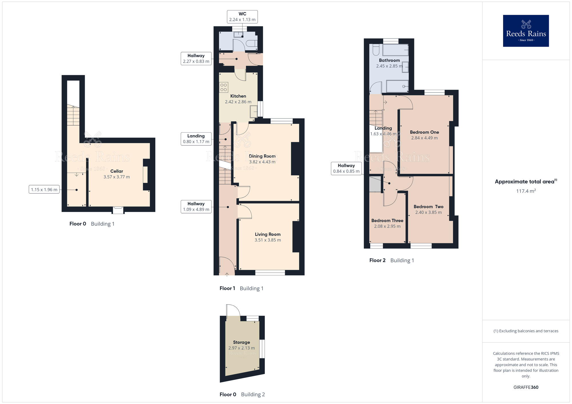 Floorplan of 3 bedroom Semi Detached House for sale, Commercial Road, Hazel Grove, Cheshire, SK7