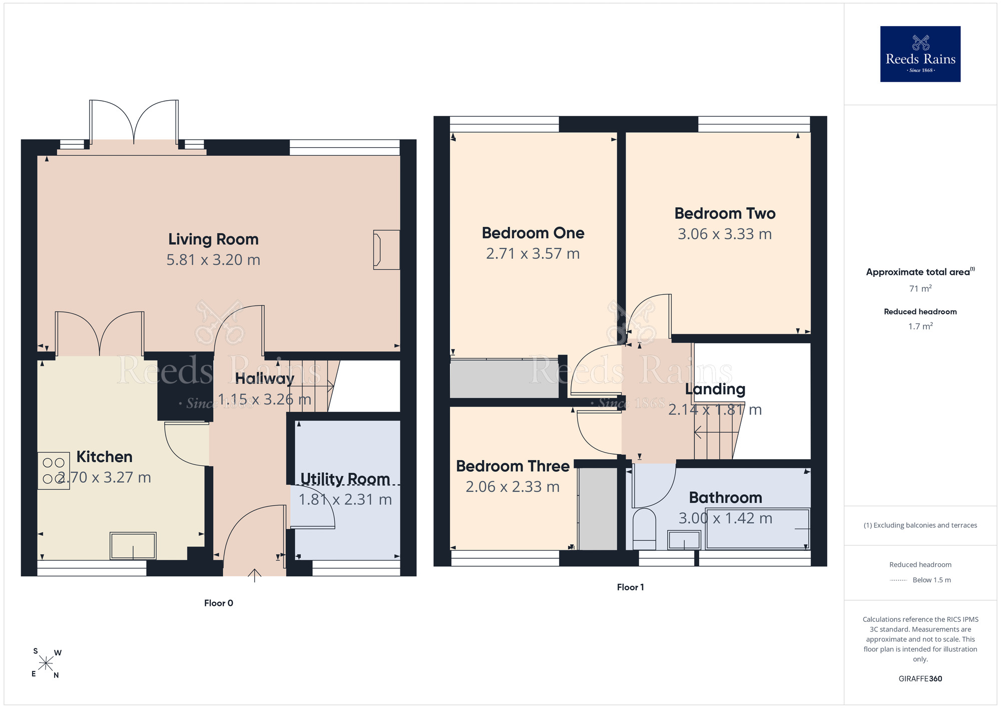 Floorplan of 3 bedroom End Terrace House for sale, Sleddale Close, Offerton, Cheshire, SK2