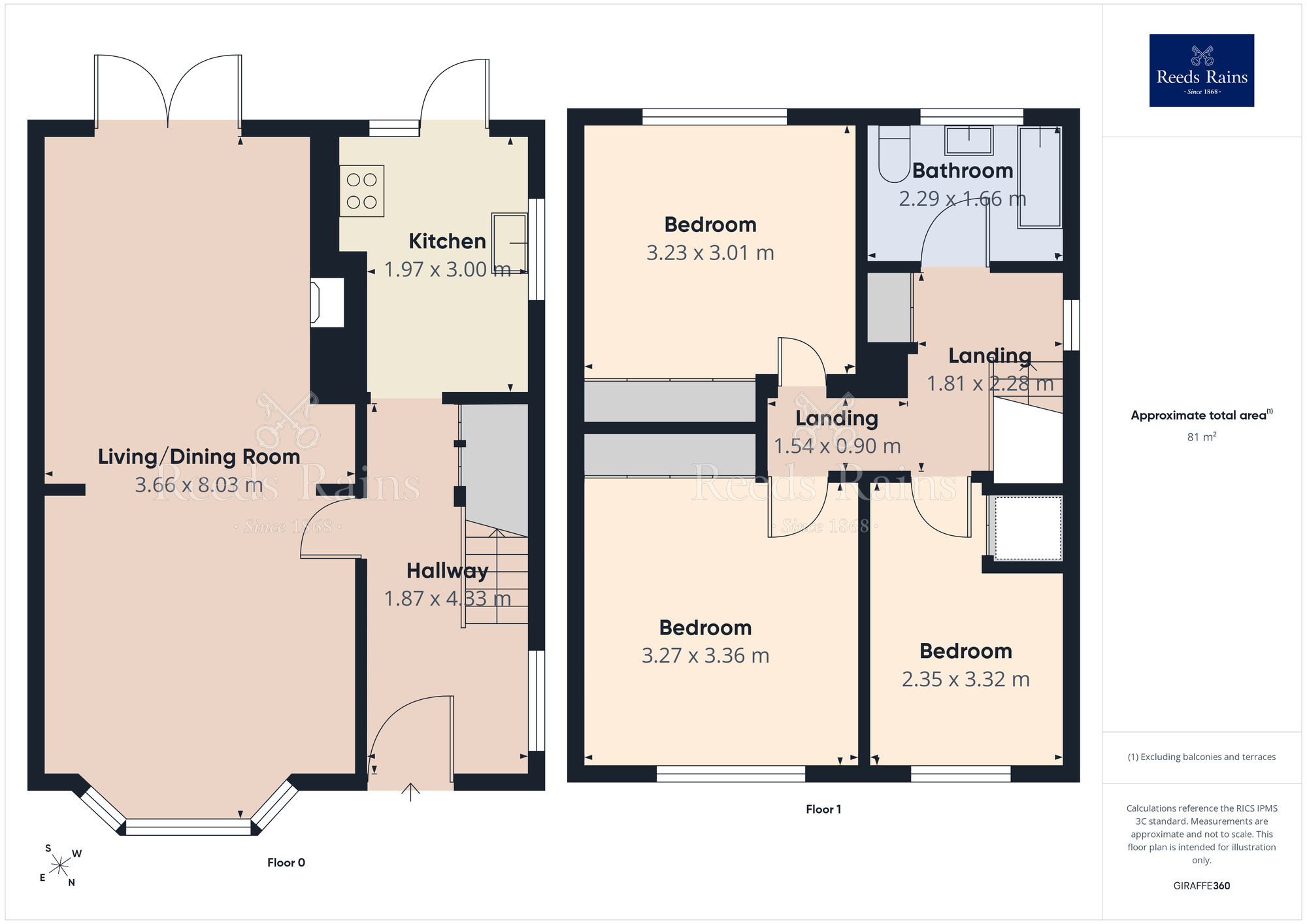 Floorplan of 3 bedroom Semi Detached House for sale, Woodlands Park Road, Offerton, Cheshire, SK2