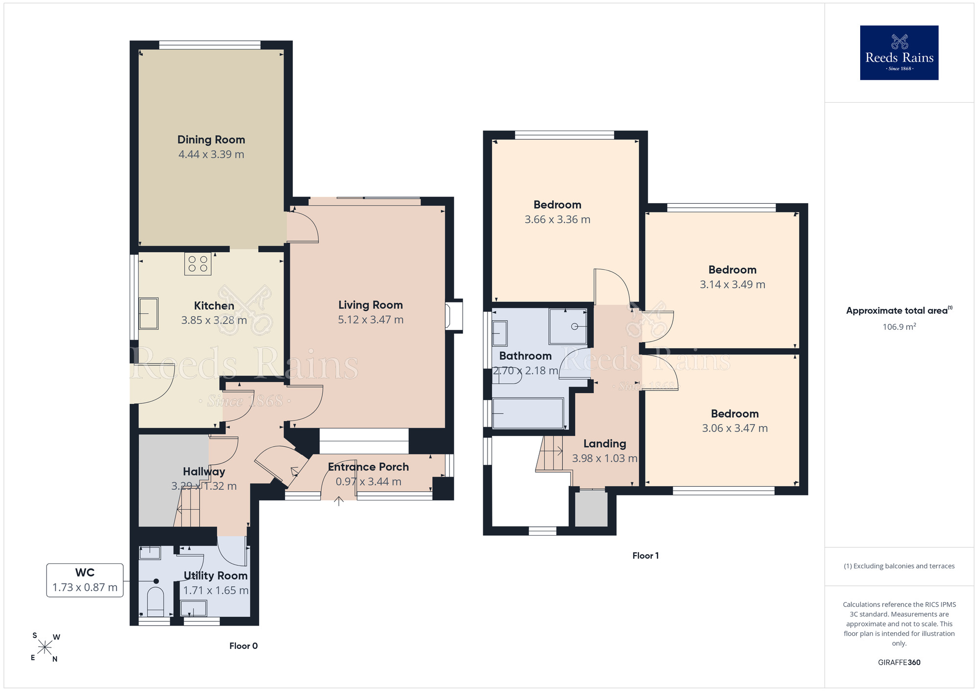 Floorplan of 3 bedroom Detached House for sale, Berkeley Road, Hazel Grove, Cheshire, SK7