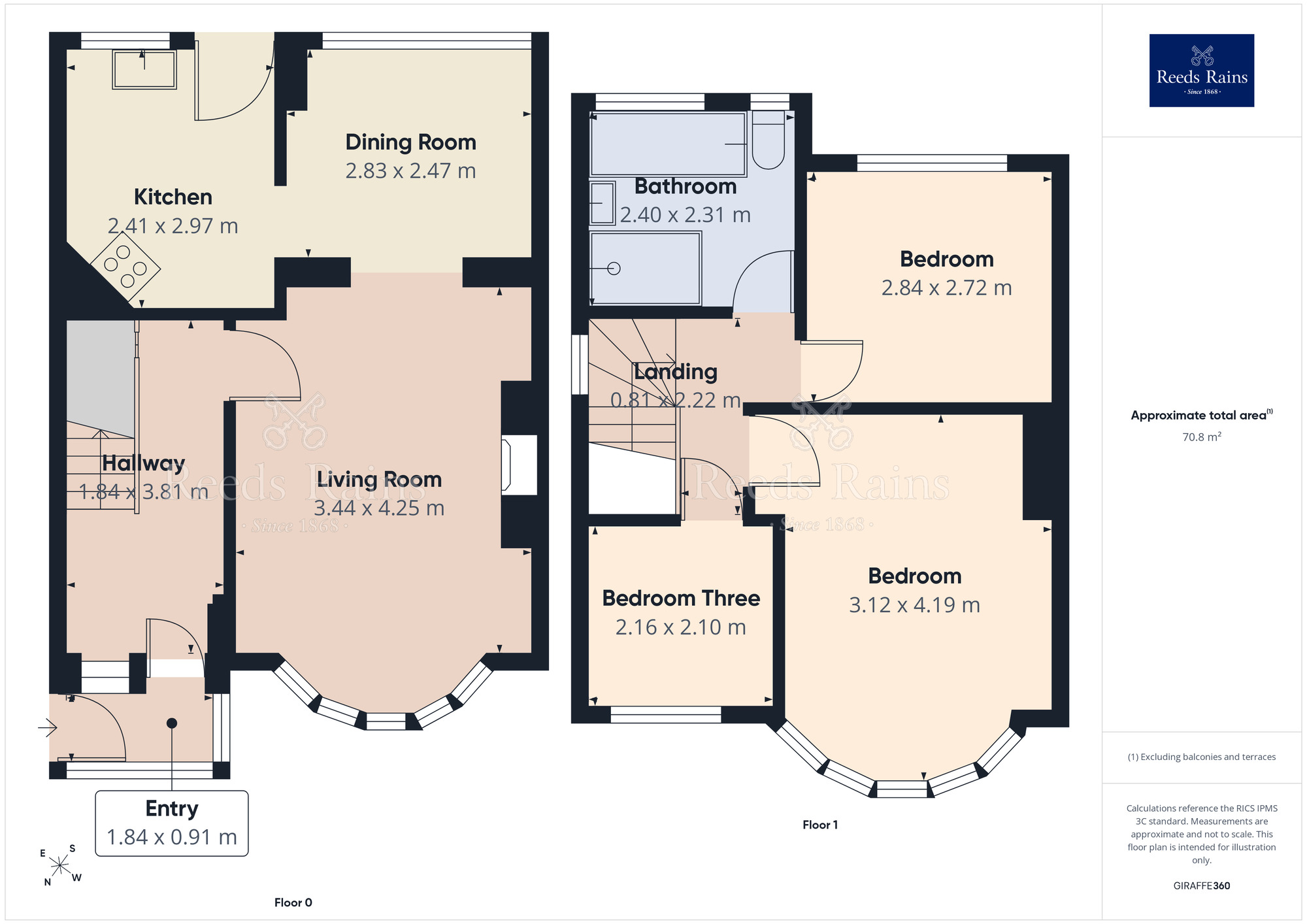 Floorplan of 3 bedroom Semi Detached House for sale, The Fairway, Offerton, Cheshire, SK2