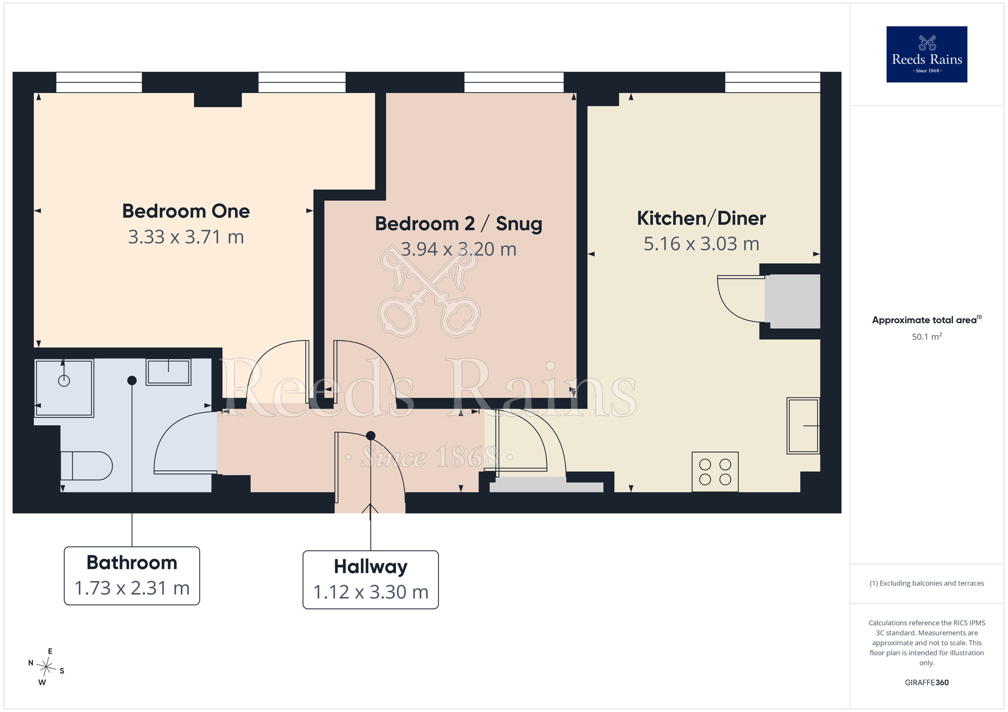 Floorplan of 2 bedroom Flat for sale, Dorchester Apartments, Stockport, Cheshire, SK1