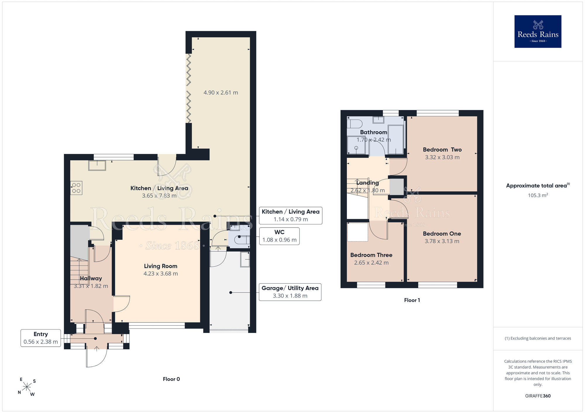 Floorplan of 3 bedroom End Terrace House to rent, Haughton Close, Woodley, Cheshire, SK6