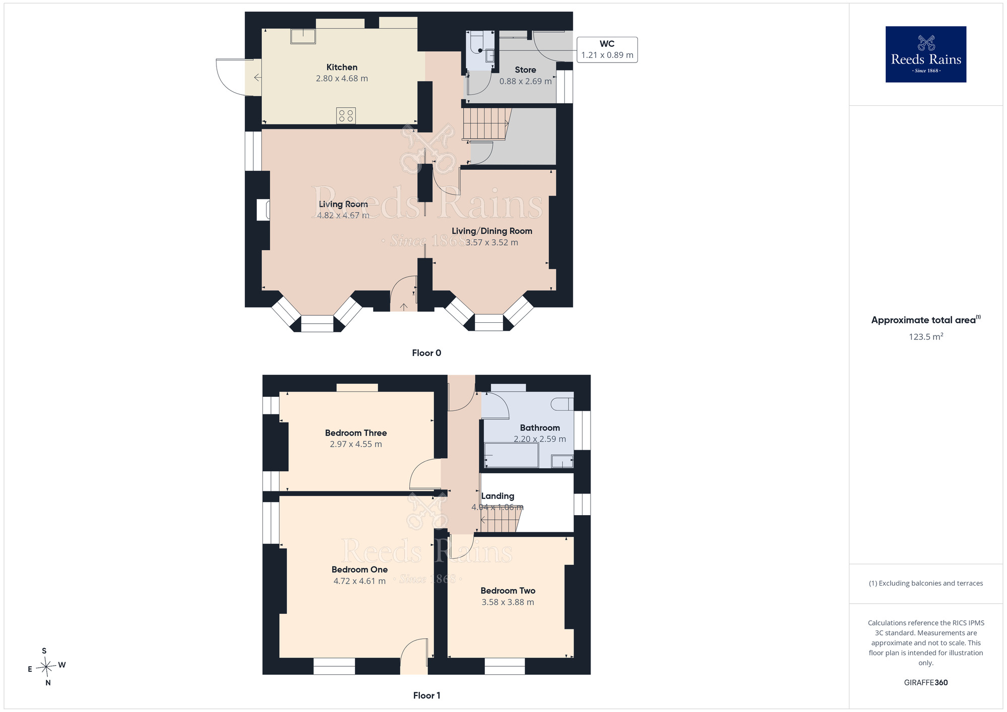 Floorplan of 3 bedroom Semi Detached House for sale, Buxton Road, Hazel Grove, Cheshire, SK7