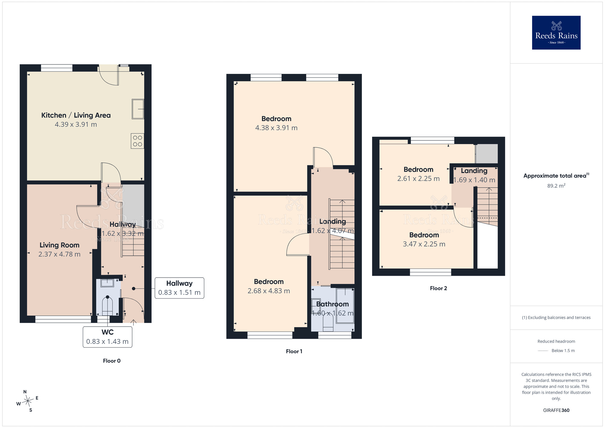 Floorplan of 4 bedroom Mid Terrace House for sale, Lisburne Close, Offerton, Cheshire, SK2