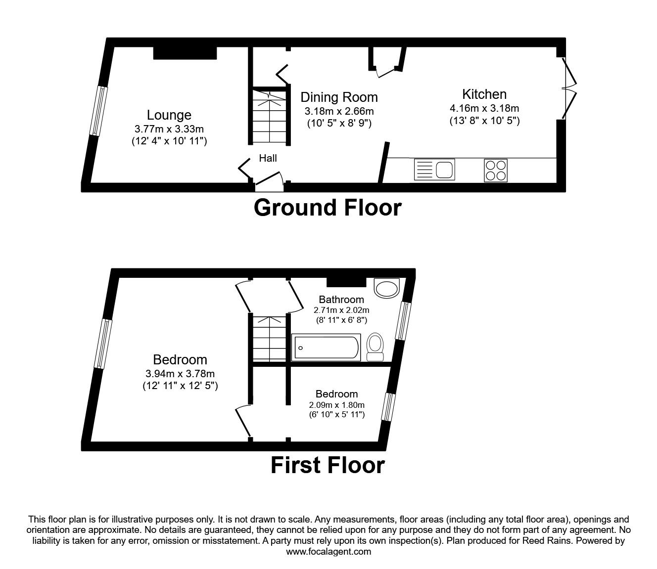 Floorplan of 2 bedroom Semi Detached House to rent, Daniel Hill Street, Sheffield, S6
