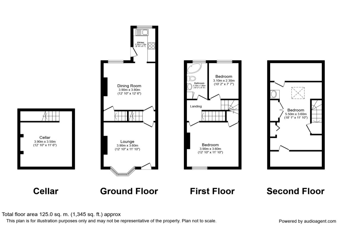 Floorplan of 3 bedroom Mid Terrace House to rent, Wynyard Road, Sheffield, S6