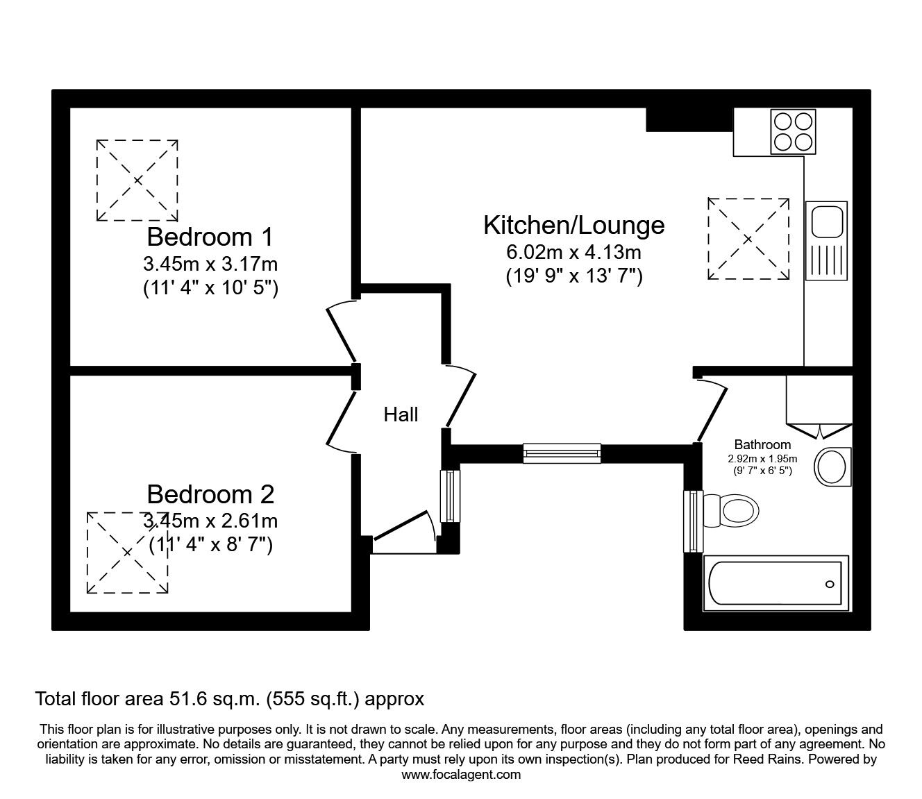 Floorplan of 2 bedroom  Flat to rent, Freedom Road, Sheffield, S6