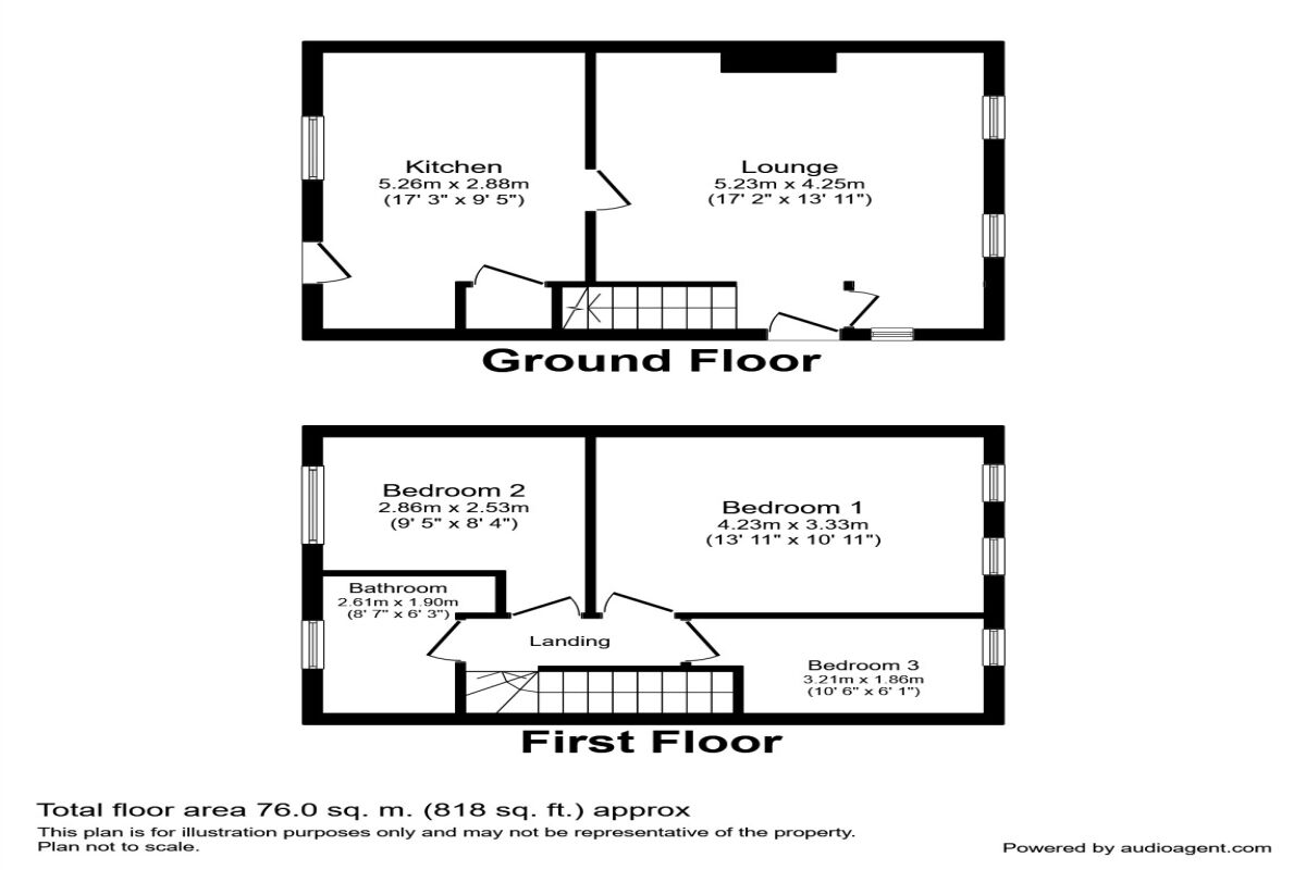 Floorplan of 3 bedroom Semi Detached House to rent, Piper Crescent, Sheffield, S5