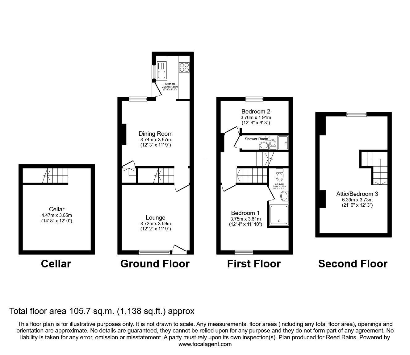 Floorplan of 3 bedroom Mid Terrace House to rent, Leppings Lane, Sheffield, S6