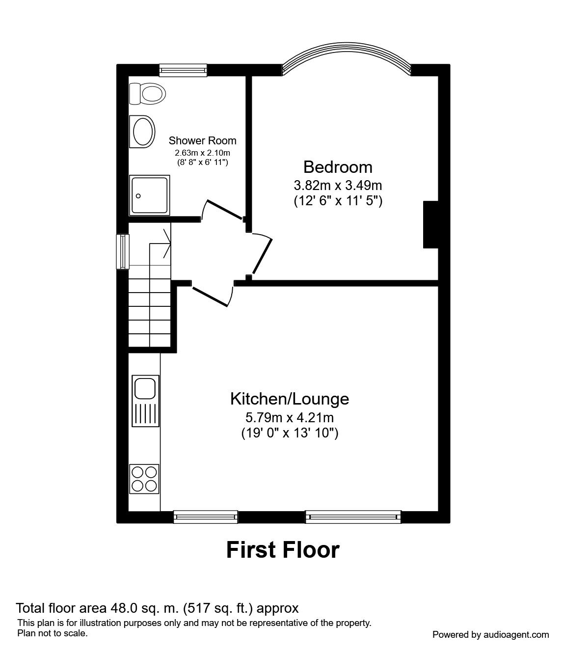 Floorplan of 1 bedroom  Flat to rent, Halifax Road, Sheffield, S6