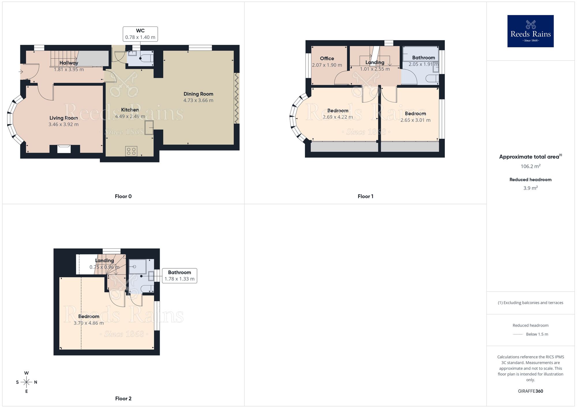 Floorplan of 4 bedroom Semi Detached House for sale, The Grove, Wharncliffe Side, South Yorkshire, S35