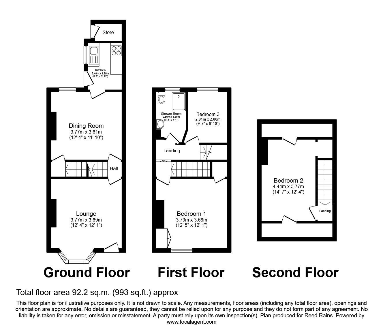 Floorplan of 3 bedroom Mid Terrace House to rent, Leppings Lane, Sheffield, S6