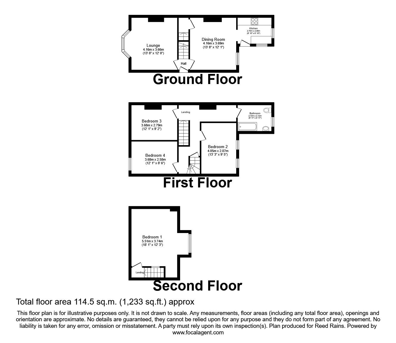 Floorplan of 4 bedroom Mid Terrace House to rent, Palmer Road, Sheffield, S9