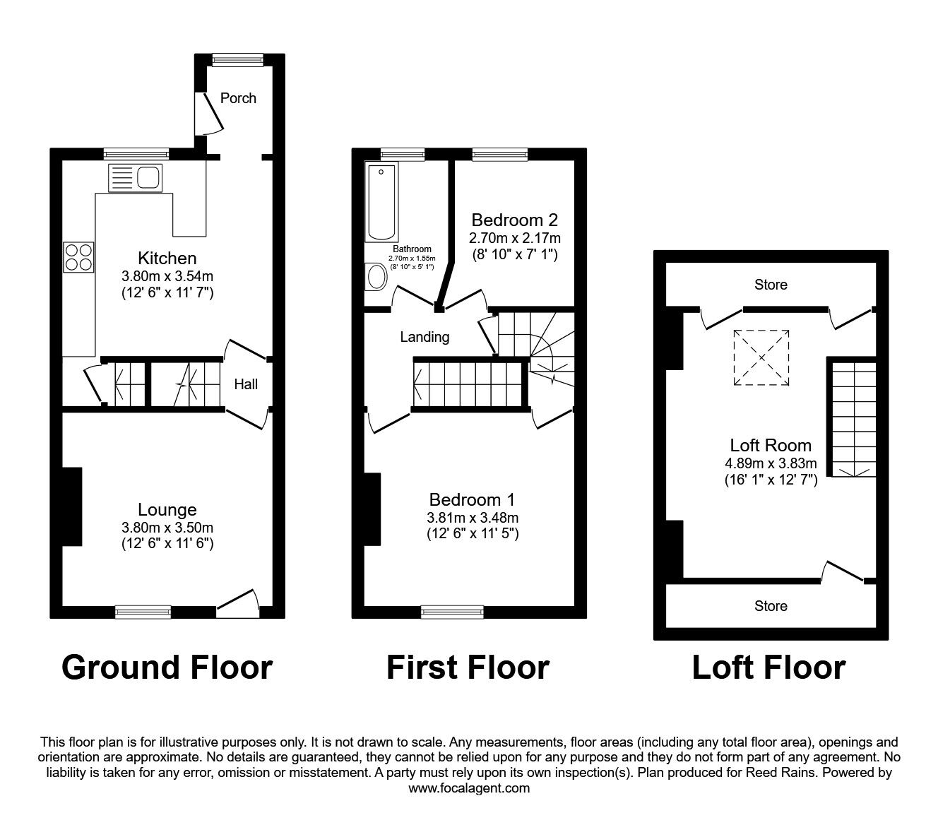 Floorplan of 3 bedroom Mid Terrace House to rent, Carlby Road, Sheffield, S6