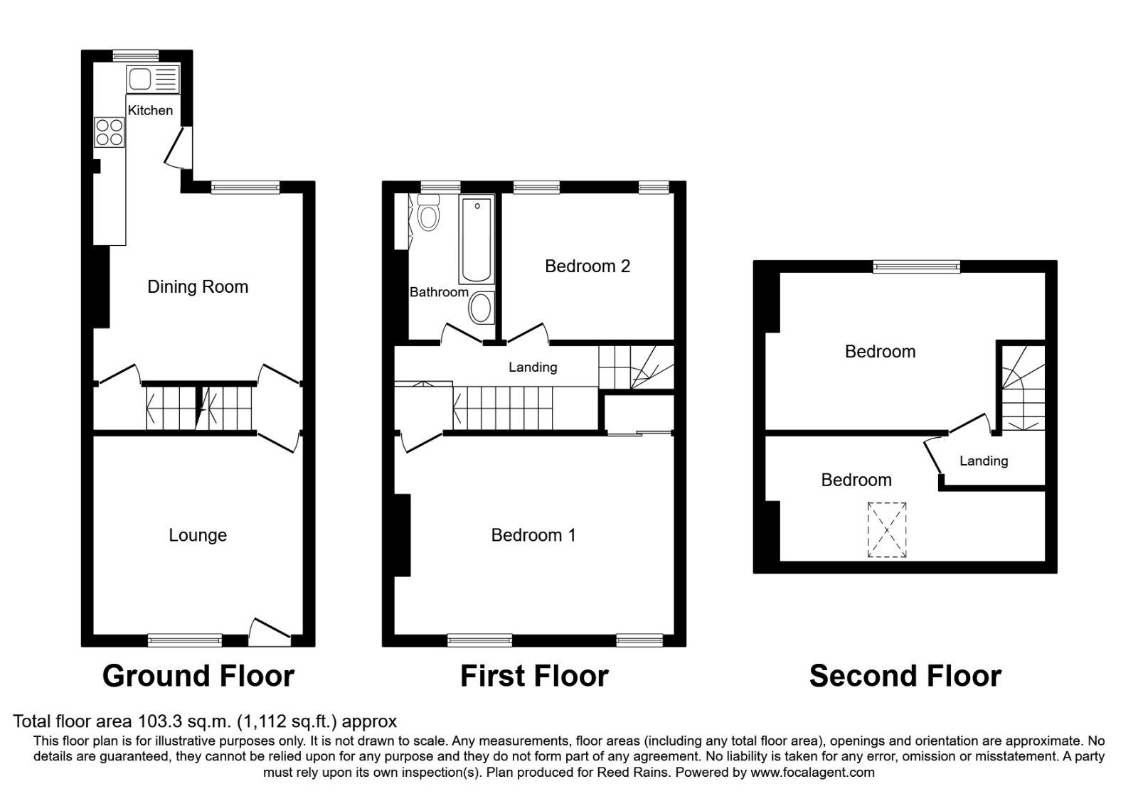 Floorplan of 4 bedroom Mid Terrace House to rent, Sheffield, South Yorkshire, S6