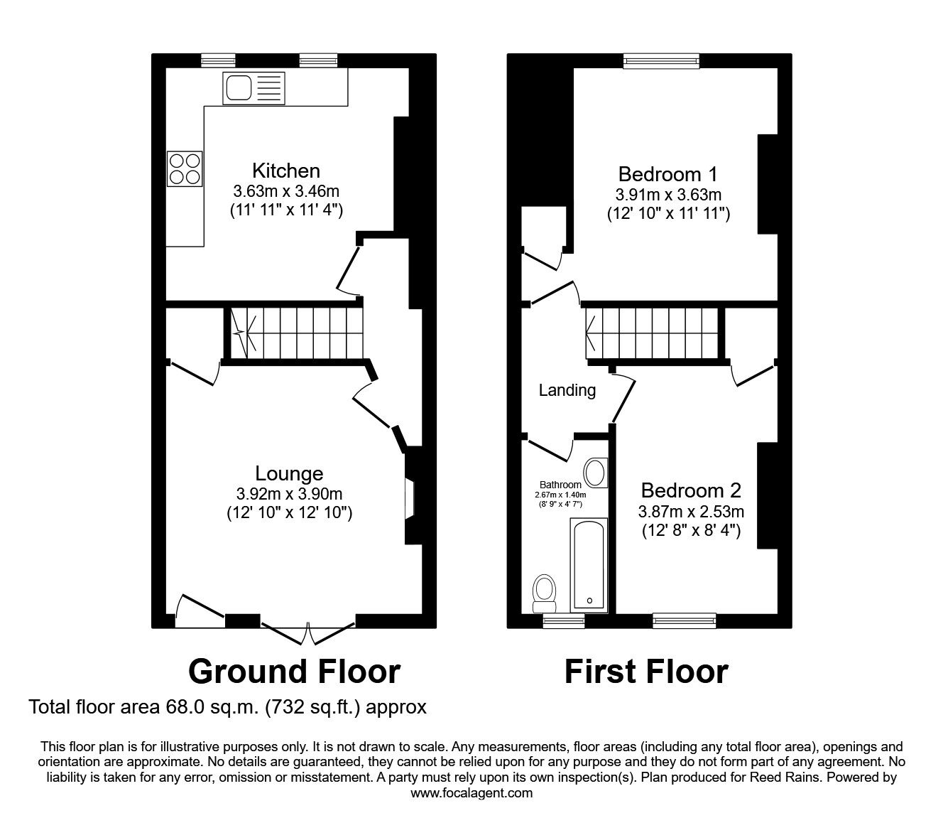 Floorplan of 2 bedroom  Flat to rent, Miller Street, Deepcar, South Yorkshire, S36