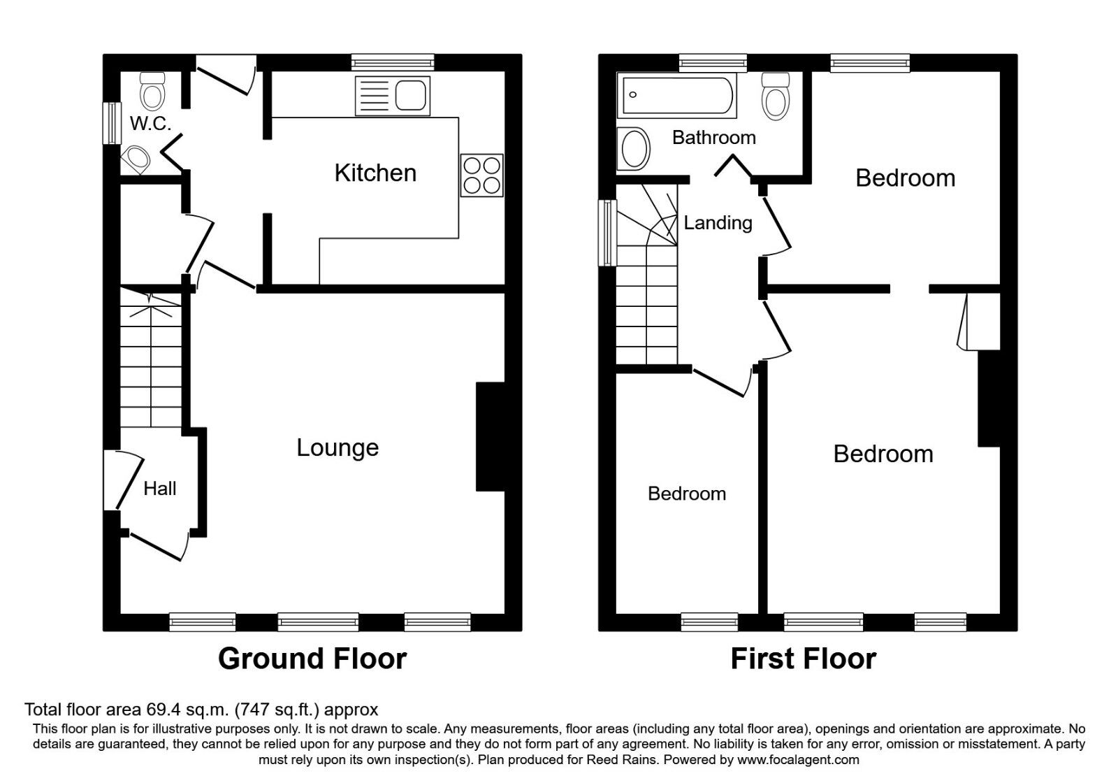 Floorplan of 3 bedroom Semi Detached House to rent, Deerlands Close, Sheffield, South Yorkshire, S5