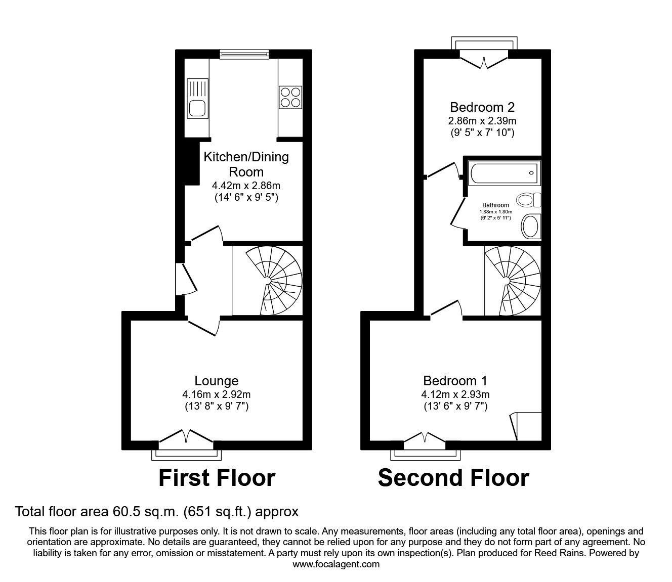 Floorplan of 2 bedroom  Flat to rent, Bickerton House, 47 Leppings Lane, South Yorkshire, S6