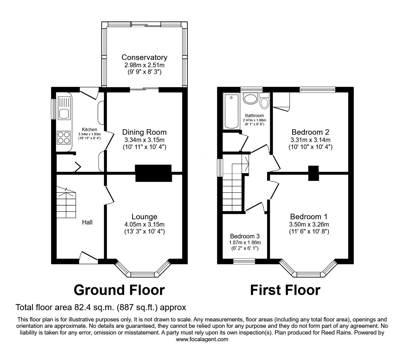 Floorplan of 3 bedroom Semi Detached House for sale, Halifax Road, Sheffield, South Yorkshire, S6