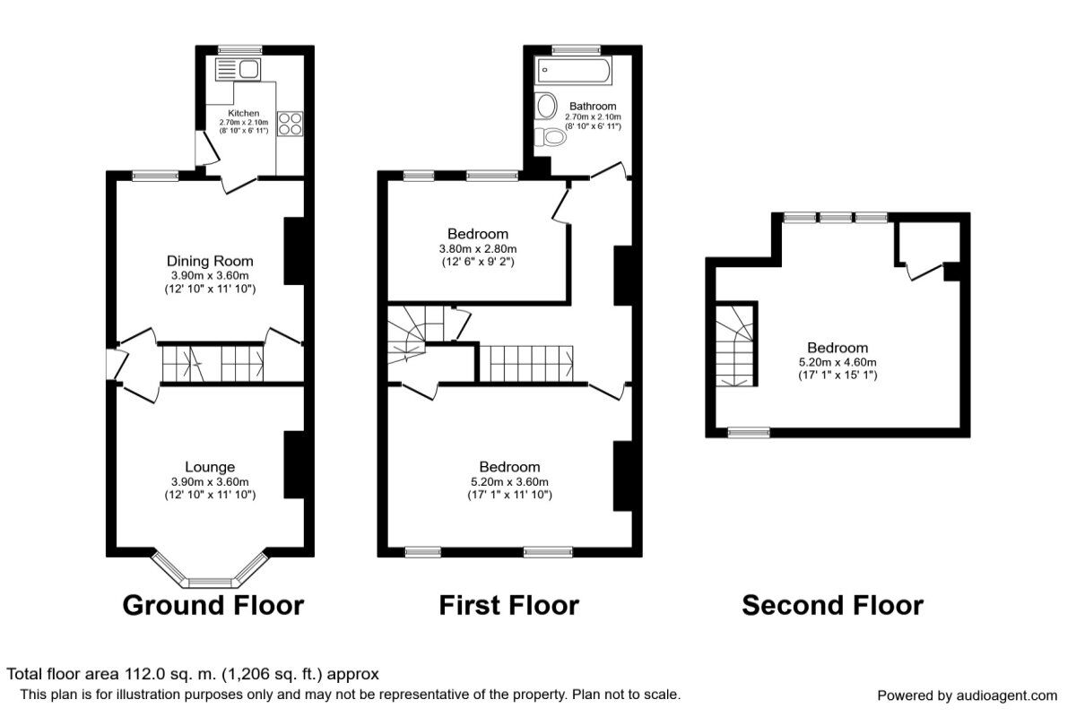 Floorplan of 3 bedroom Mid Terrace House to rent, Palmer Road, Sheffield, South Yorkshire, S9