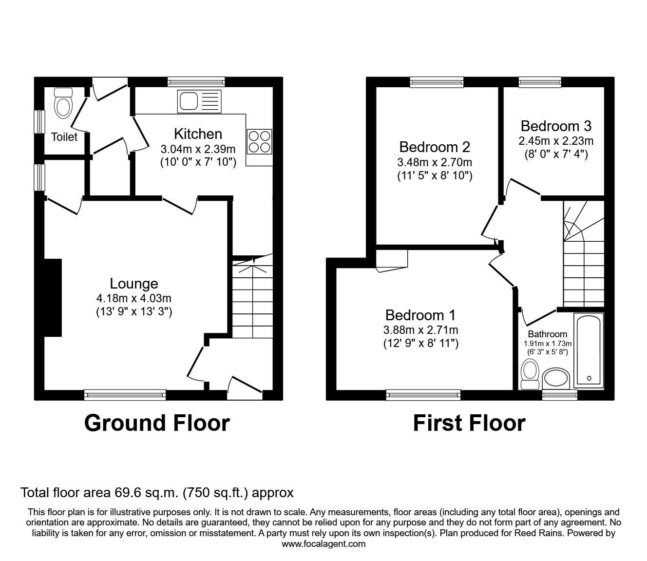 Floorplan of 3 bedroom Mid Terrace House to rent, Sicey Avenue, Sheffield, South Yorkshire, S5