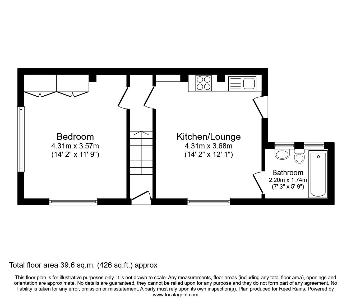 Floorplan of 1 bedroom  Flat to rent, School Road, Sheffield, South Yorkshire, S10