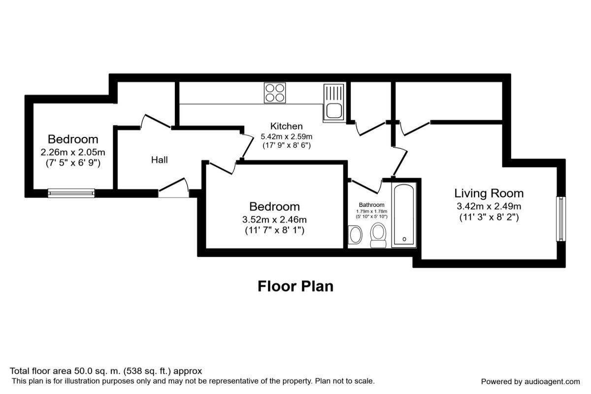 Floorplan of 2 bedroom  Flat to rent, Dykes Lane, Sheffield, South Yorkshire, S6