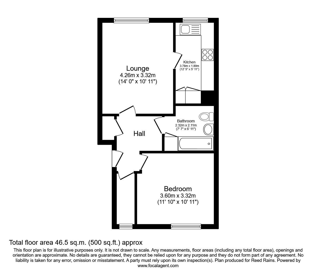 Floorplan of 1 bedroom  Flat to rent, Longley Hall Grove, Sheffield, South Yorkshire, S5