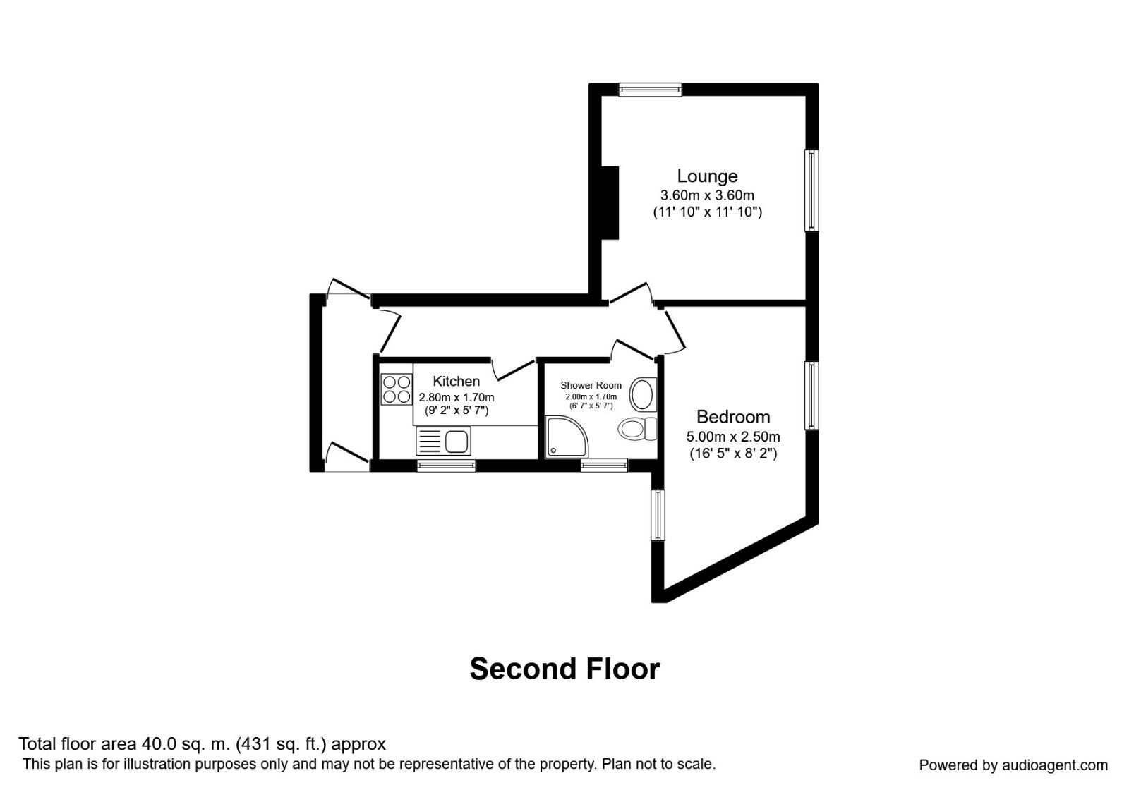 Floorplan of 1 bedroom Flat to rent, Middlewood Road, Sheffield, South Yorkshire, S6