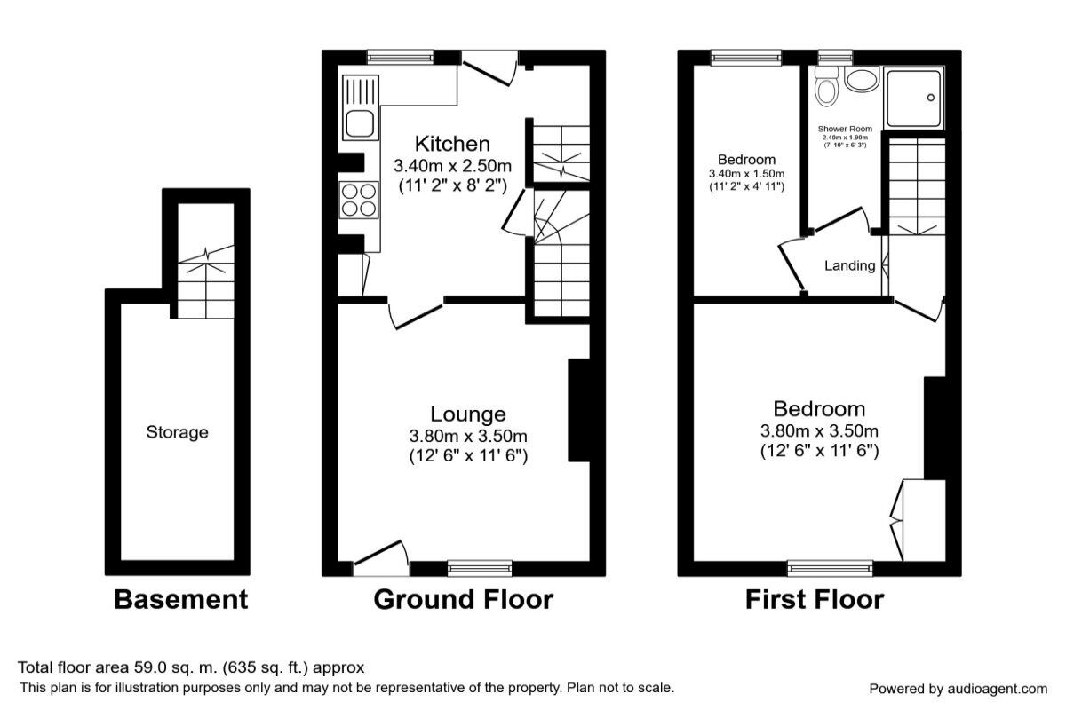 Floorplan of 2 bedroom Mid Terrace House to rent, Taplin Road, Sheffield, South Yorkshire, S6