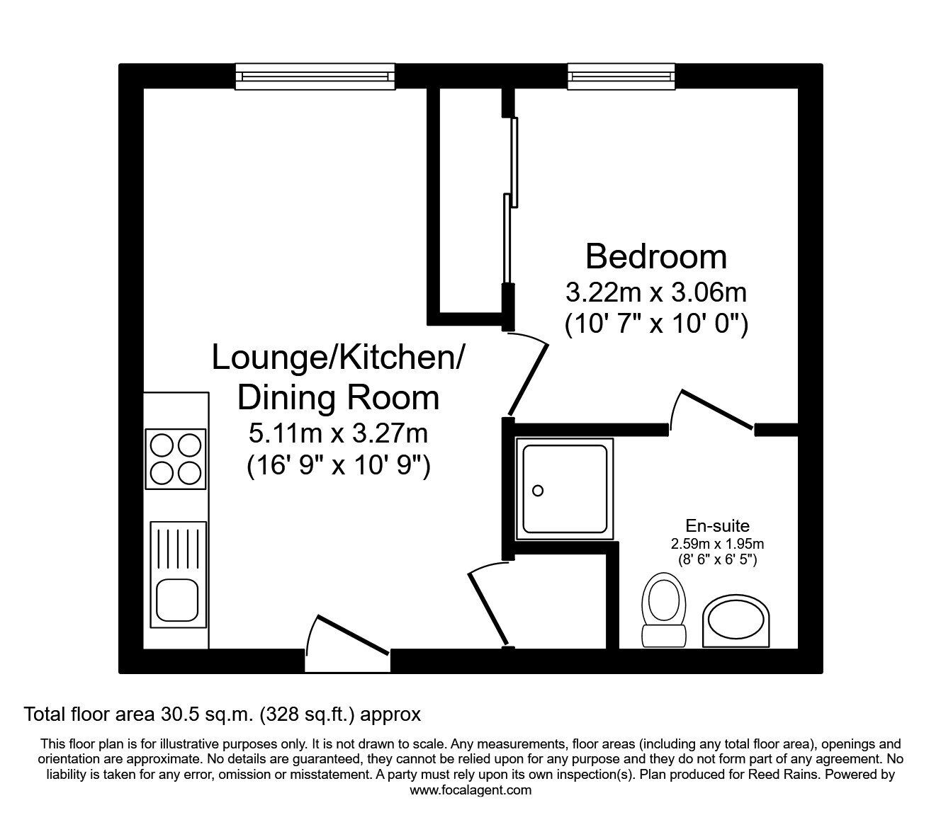 Floorplan of 1 bedroom  Flat to rent, Henry Street, Sheffield, South Yorkshire, S3