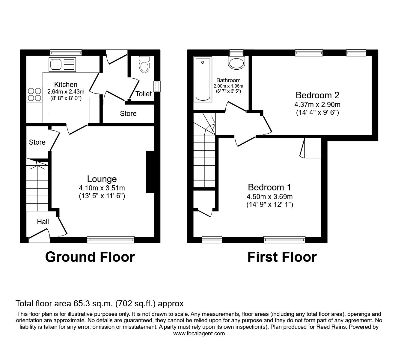 Floorplan of 2 bedroom Mid Terrace House to rent, Sicey Avenue, Sheffield, South Yorkshire, S5