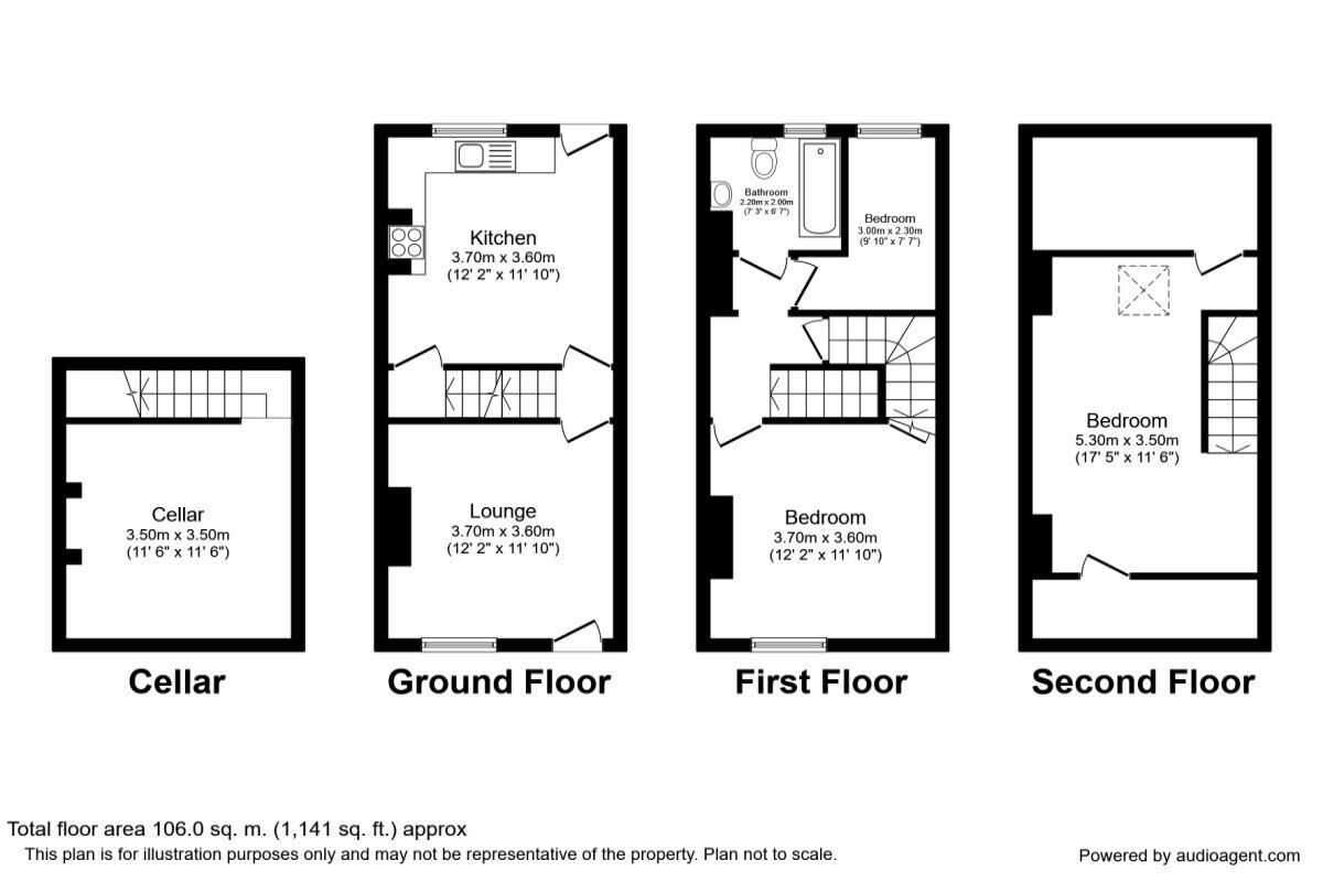 Floorplan of 3 bedroom Mid Terrace House to rent, Loxley New Road, Sheffield, South Yorkshire, S6