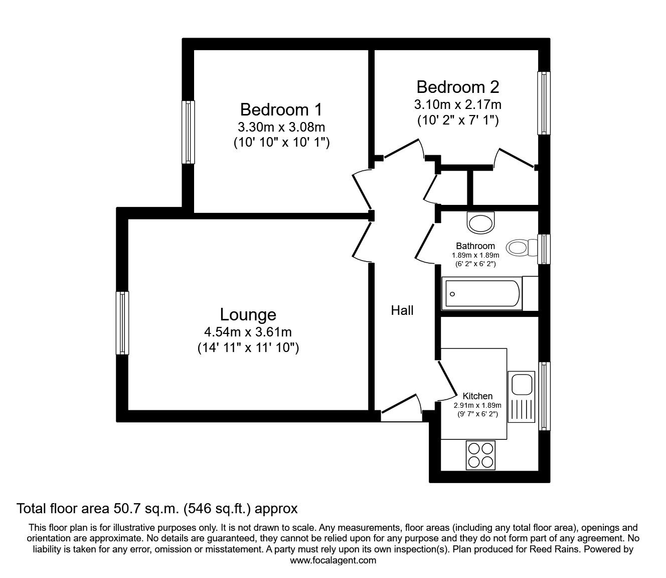 Floorplan of 2 bedroom  Flat for sale, Bellhouse Road, Sheffield, South Yorkshire, S5