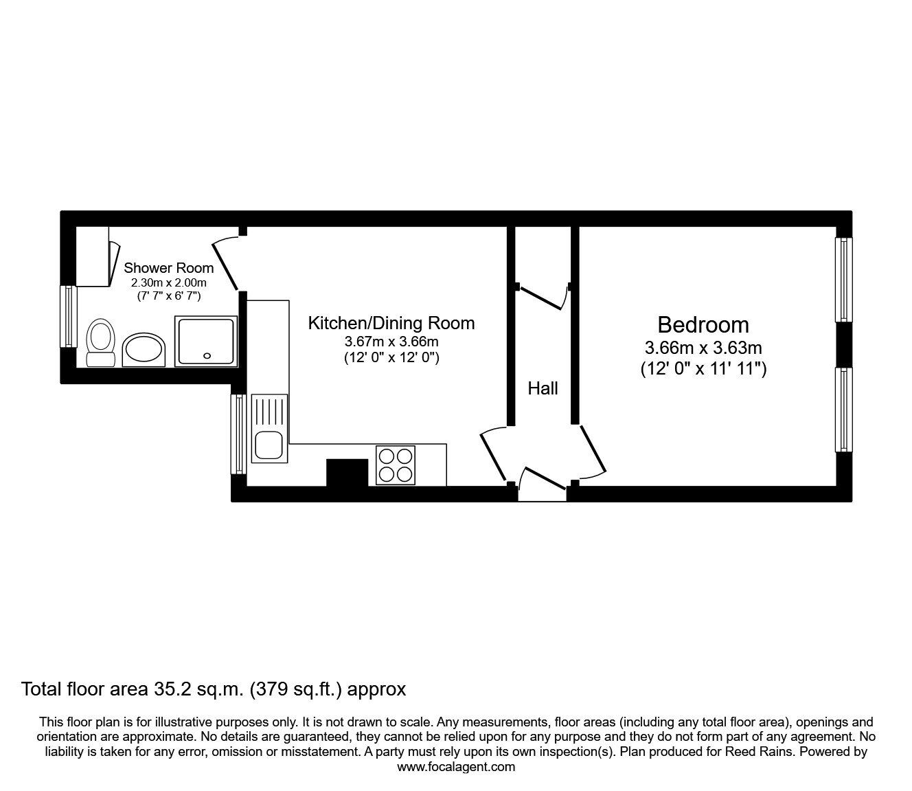 Floorplan of 1 bedroom  Flat to rent, Middlewood Road, Sheffield, South Yorkshire, S6