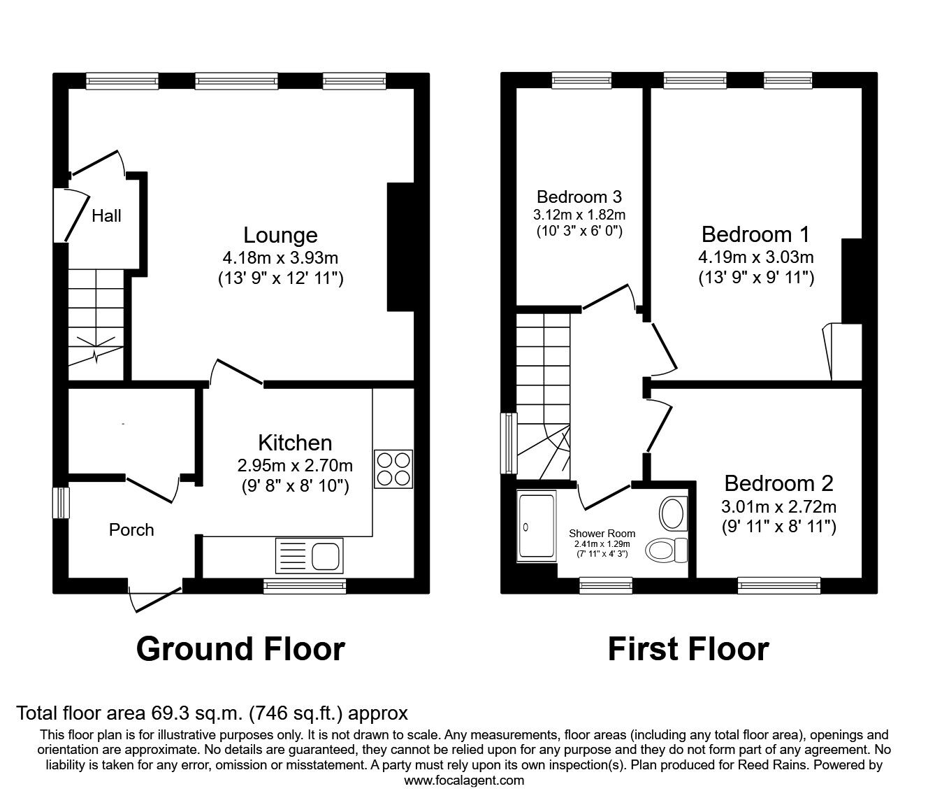 Floorplan of 3 bedroom Semi Detached House to rent, Bellhouse Road, Sheffield, South Yorkshire, S5