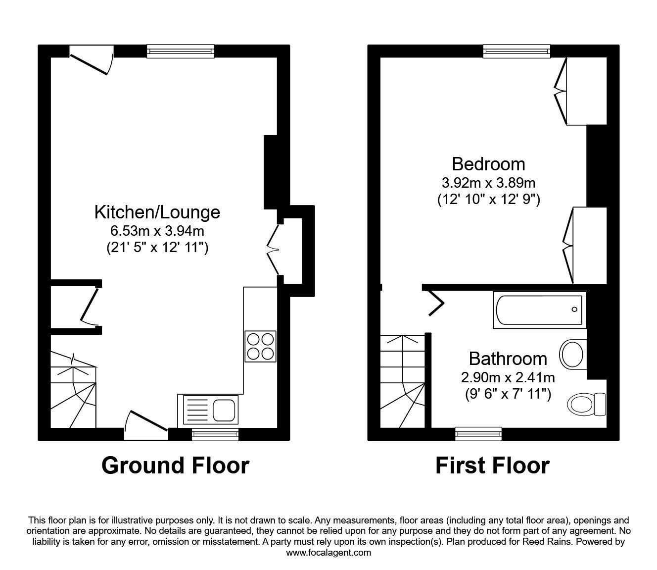 Floorplan of 1 bedroom Mid Terrace House to rent, Langsett Road South, Oughtibridge, South Yorkshire, S35