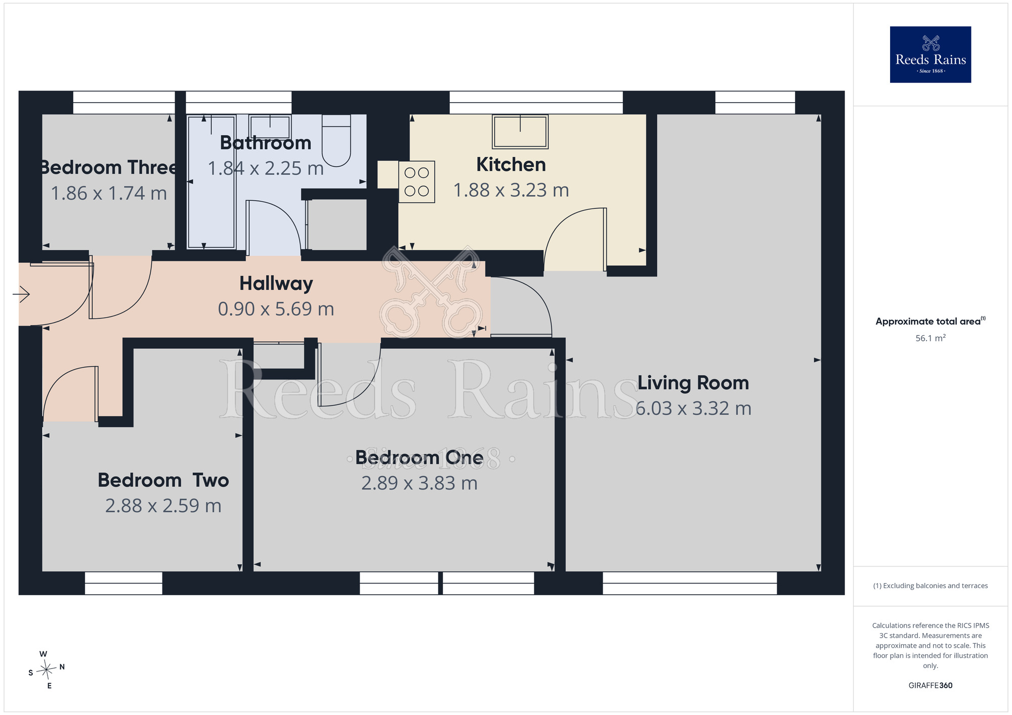 Floorplan of 3 bedroom Flat to rent, Longley Hall Road, Sheffield, South Yorkshire, S5