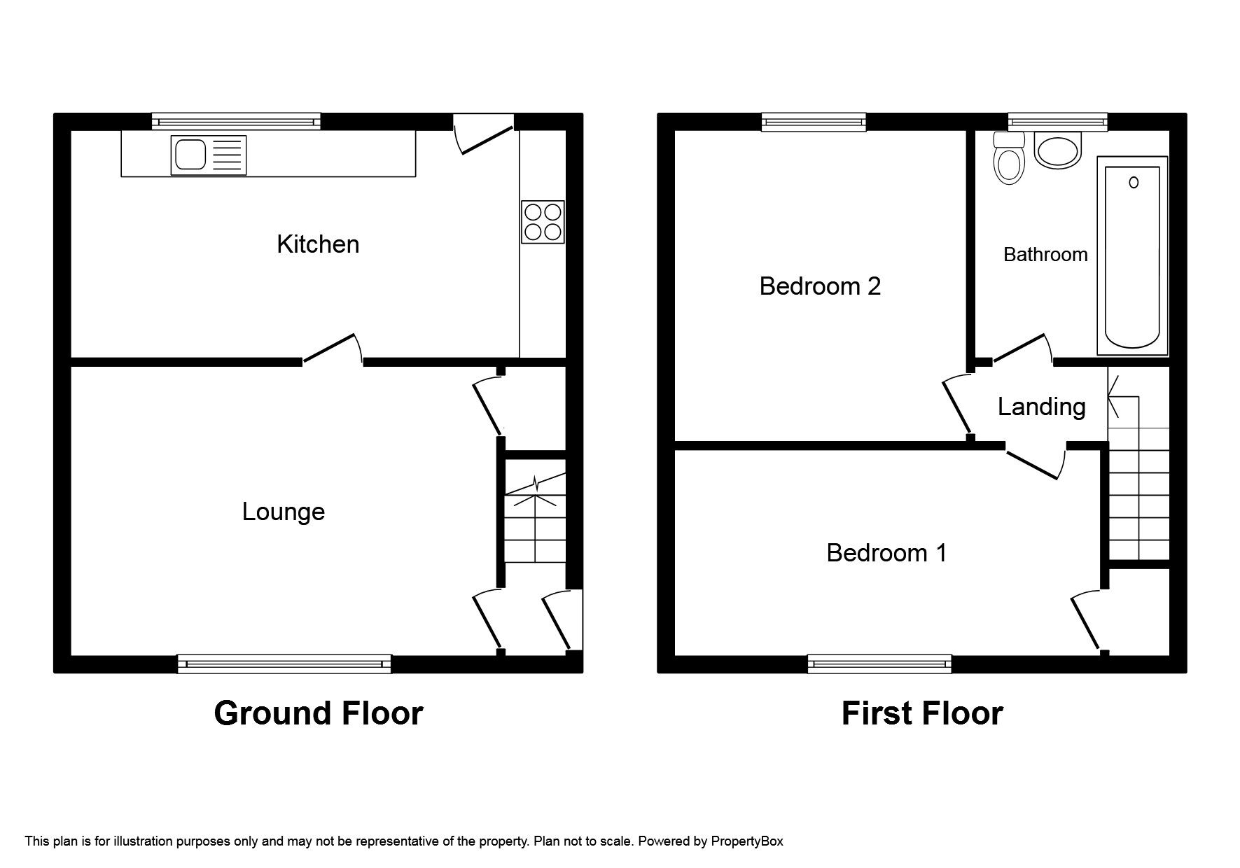 Floorplan of 2 bedroom End Terrace House to rent, Valentine Road, Sheffield, South Yorkshire, S5