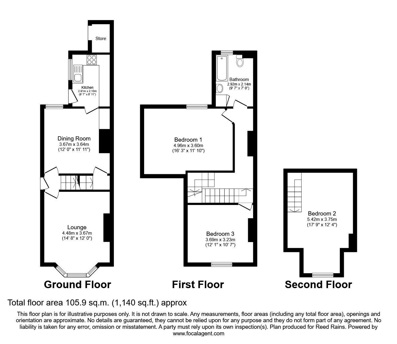 Floorplan of 3 bedroom Mid Terrace House for sale, Firth Park Road, Sheffield, South Yorkshire, S5