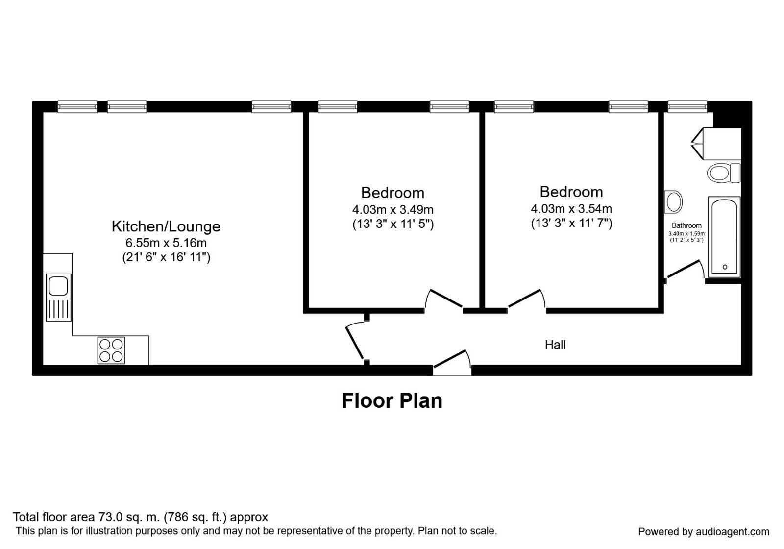 Floorplan of 2 bedroom  Flat to rent, Freedom Road, Sheffield, South Yorkshire, S6