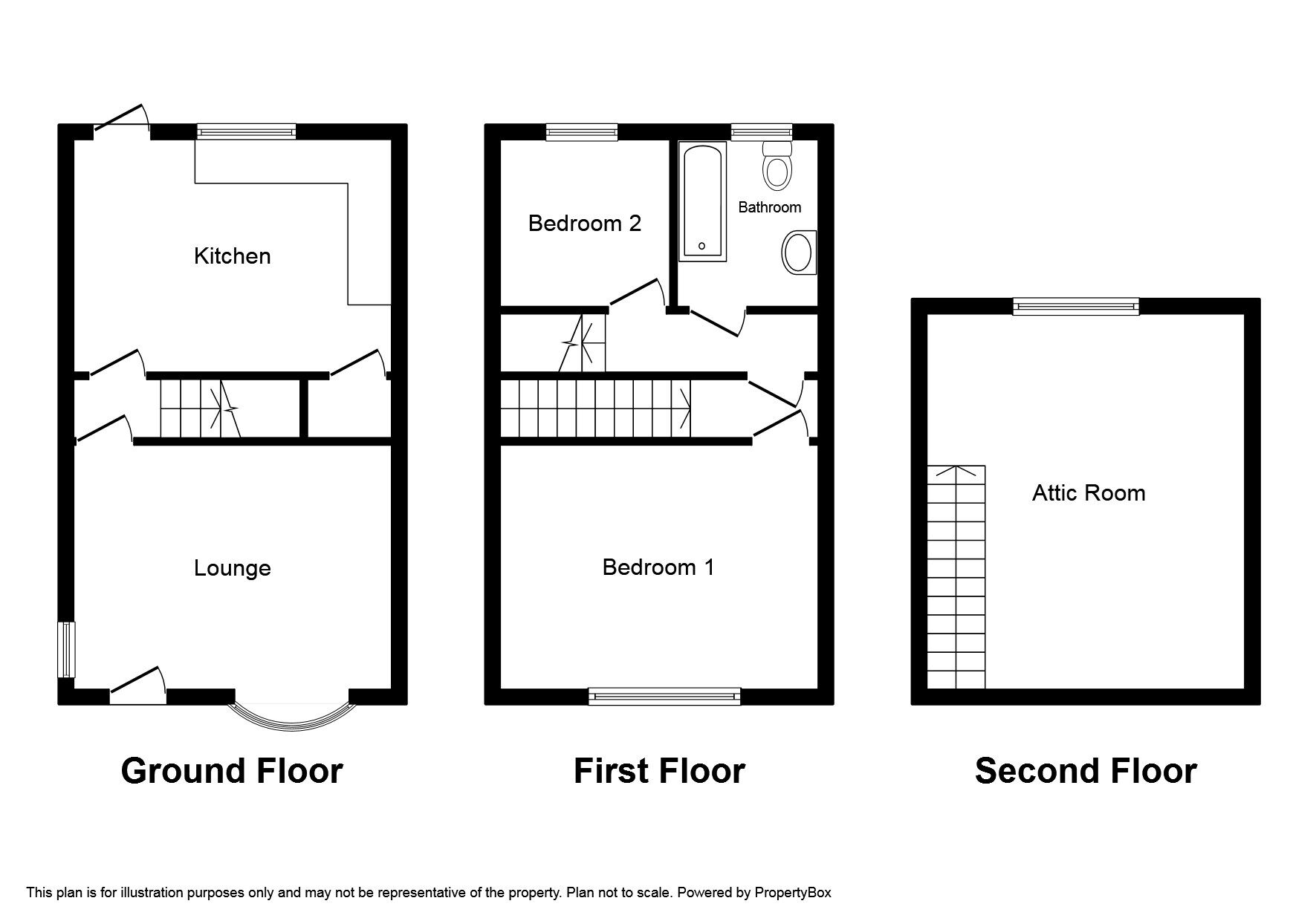 Floorplan of 3 bedroom End Terrace House to rent, Wood Road, Sheffield, South Yorkshire, S6