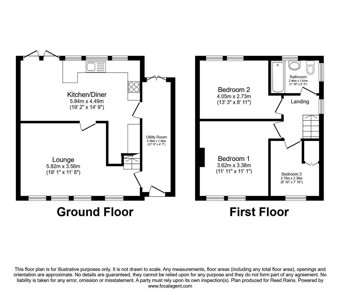 Floorplan of 3 bedroom Semi Detached House for sale, Wellgreen Road, Stannington, South Yorkshire, S6