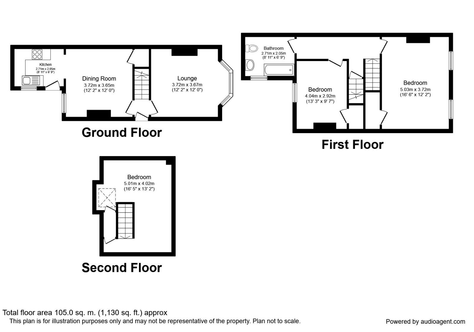 Floorplan of 3 bedroom Mid Terrace House to rent, Carlton Road, Sheffield, South Yorkshire, S6